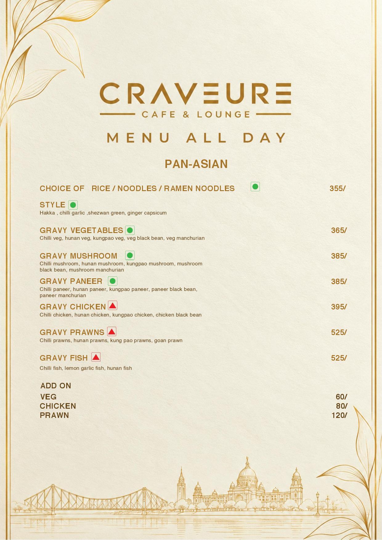 CRAVEURE menu, page 10