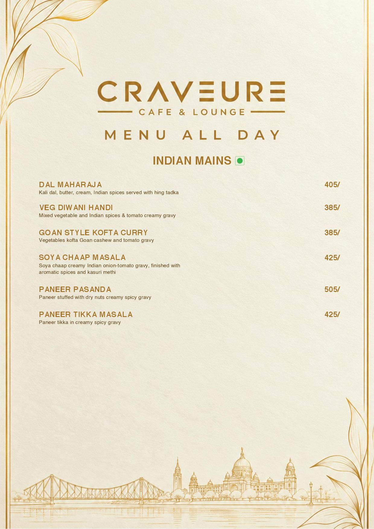 CRAVEURE menu, page 14