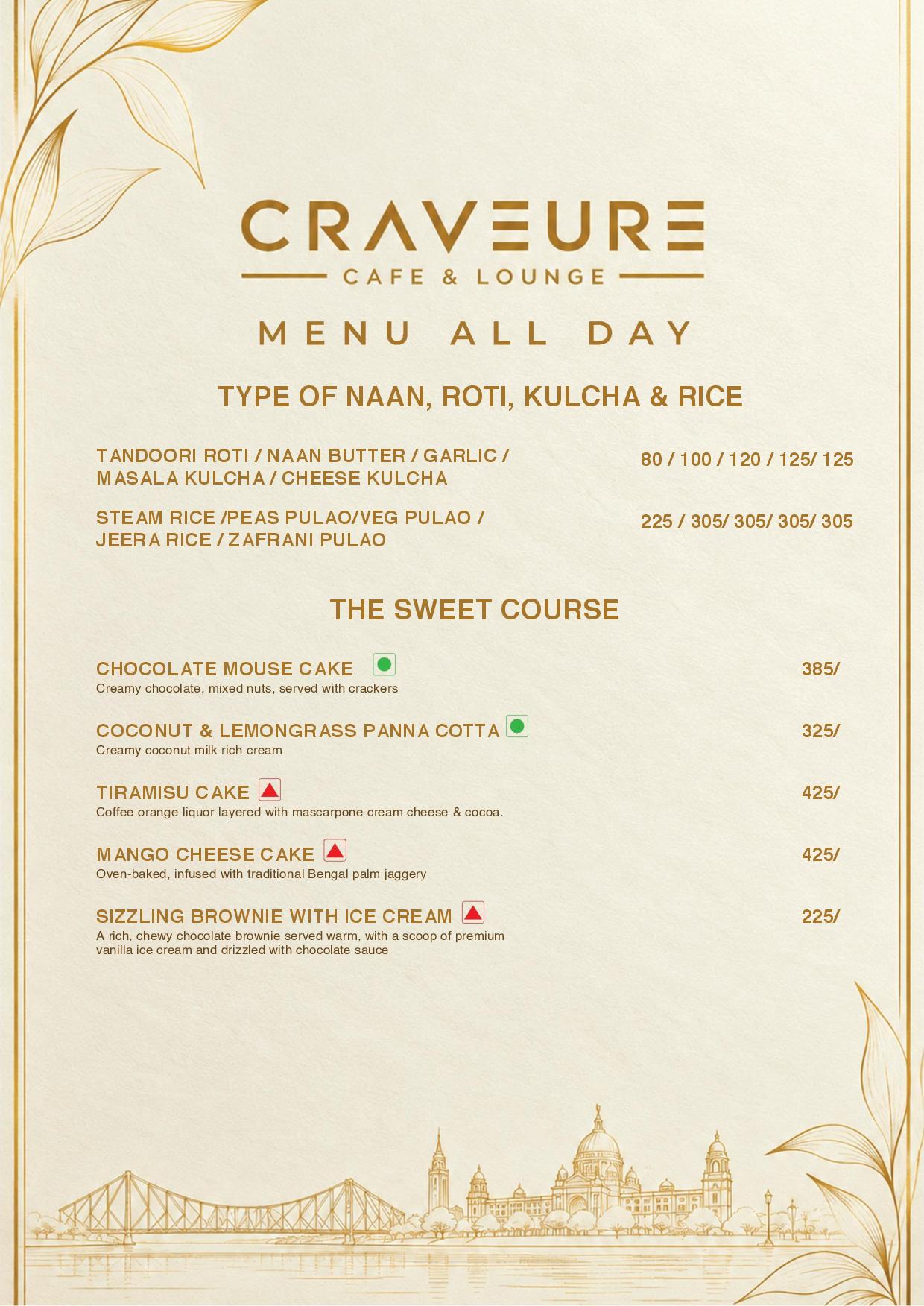 CRAVEURE menu, page 16