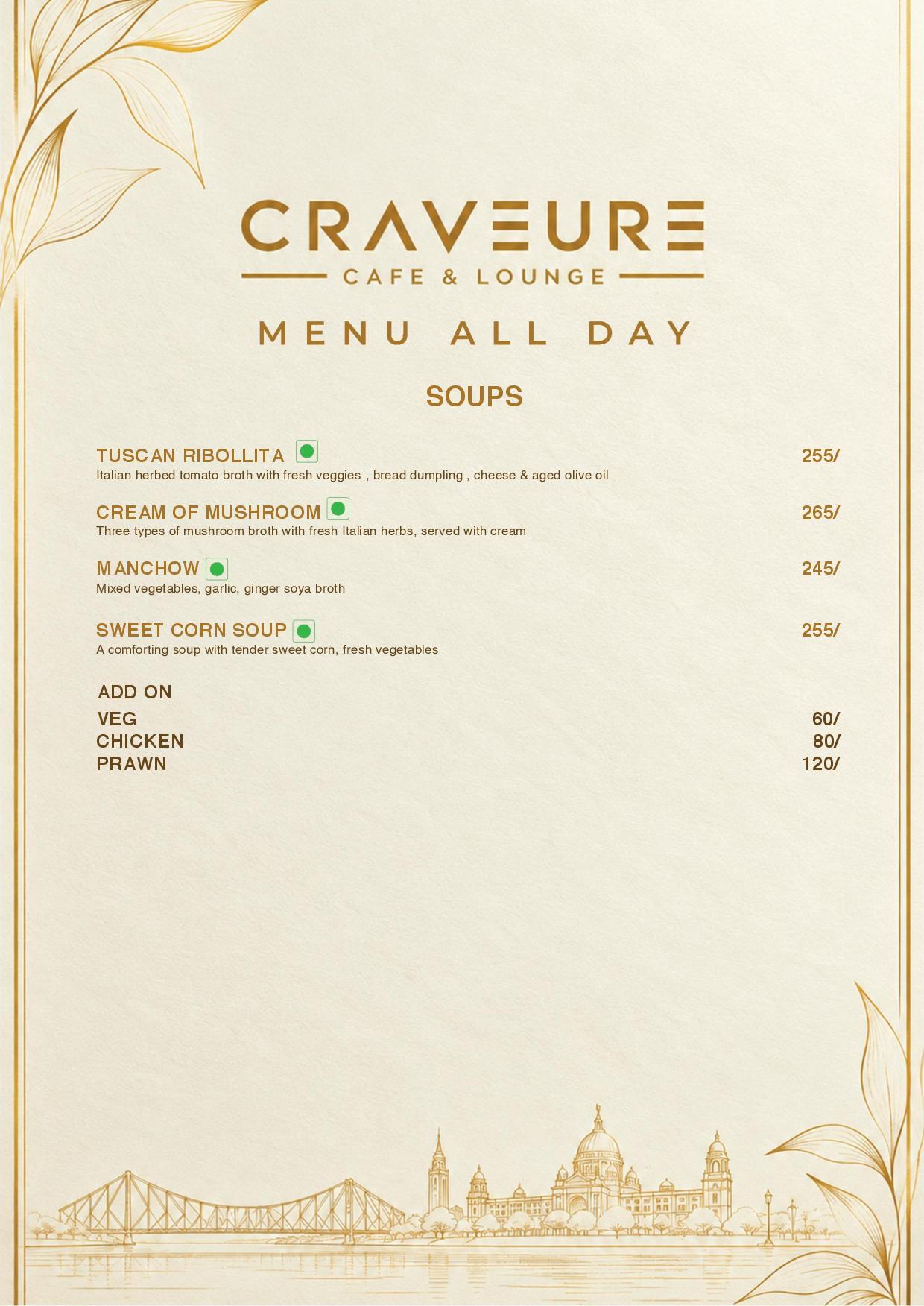 CRAVEURE menu, page 2