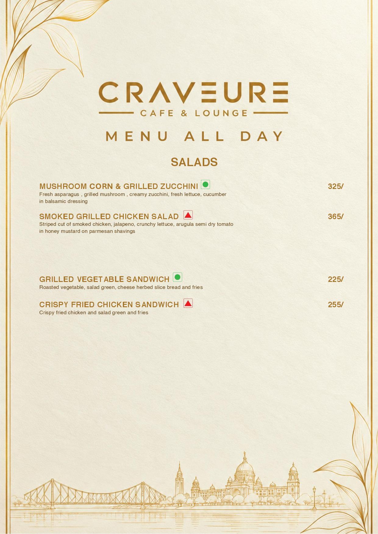 CRAVEURE menu, page 3